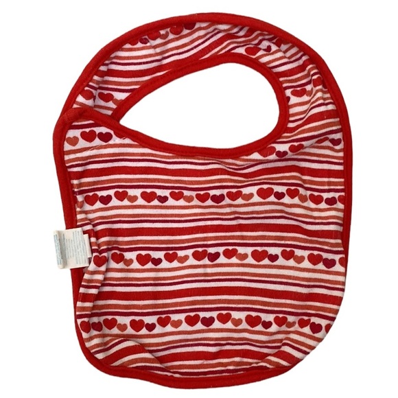 Neat Solutions Red Valentine’s Day Baby Bib “Lil’ Valentine” Hearts Cotton Blend - Picture 3 of 11